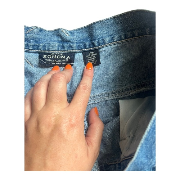 Vintage Denim Jean Carpenter Shorts Size 16W 100% Cotton High Rise - Picture 2 of 3